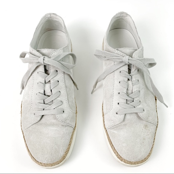 Vince Jadon Espadrille Sneaker Size 9 Gray Suede Jute - Picture 5 of 11